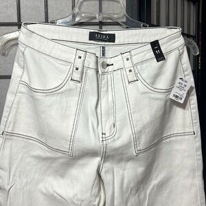 White Embellished Jeans, Akira brand, Sz 11 (W29)
